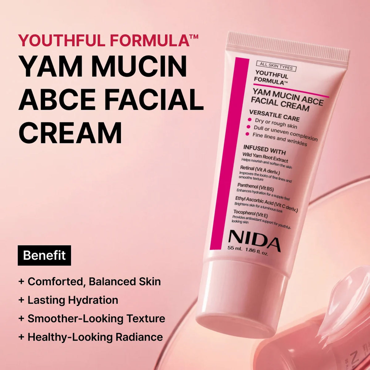 NIDA Youthful Formula Yam Mucin ABCE Facial Cream